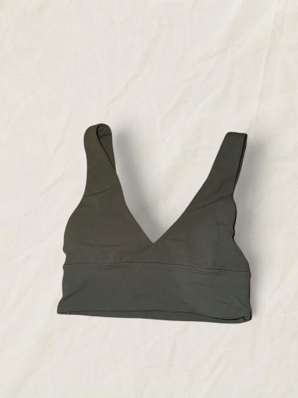 lululemon athletica V-Neck Sports Bra in Olive Green